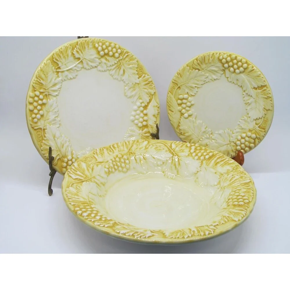 Williams Sonoma Napa Saffron Yellow 10.5 Pasta Bowl 8.75 Plate 6.5 Plate READ
